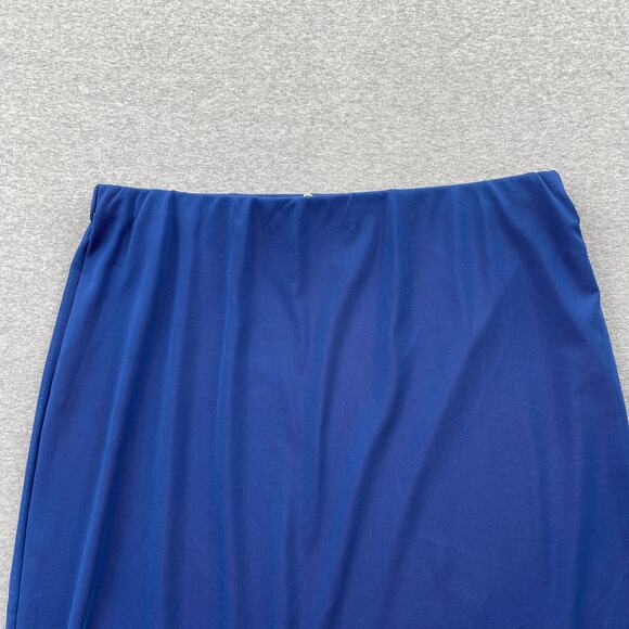 AFRM Skirt XL Blue Mesh Midi Pull On Stretch Lined Lightweight Rave Clubwear - Picture 7 of 10